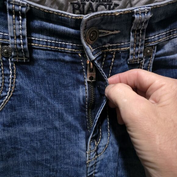 Buckle Black No3 Jeans 32x32 Y2K Mens Acid Wash Low Rise Stretch Grunge Rock VTG - Picture 6 of 16